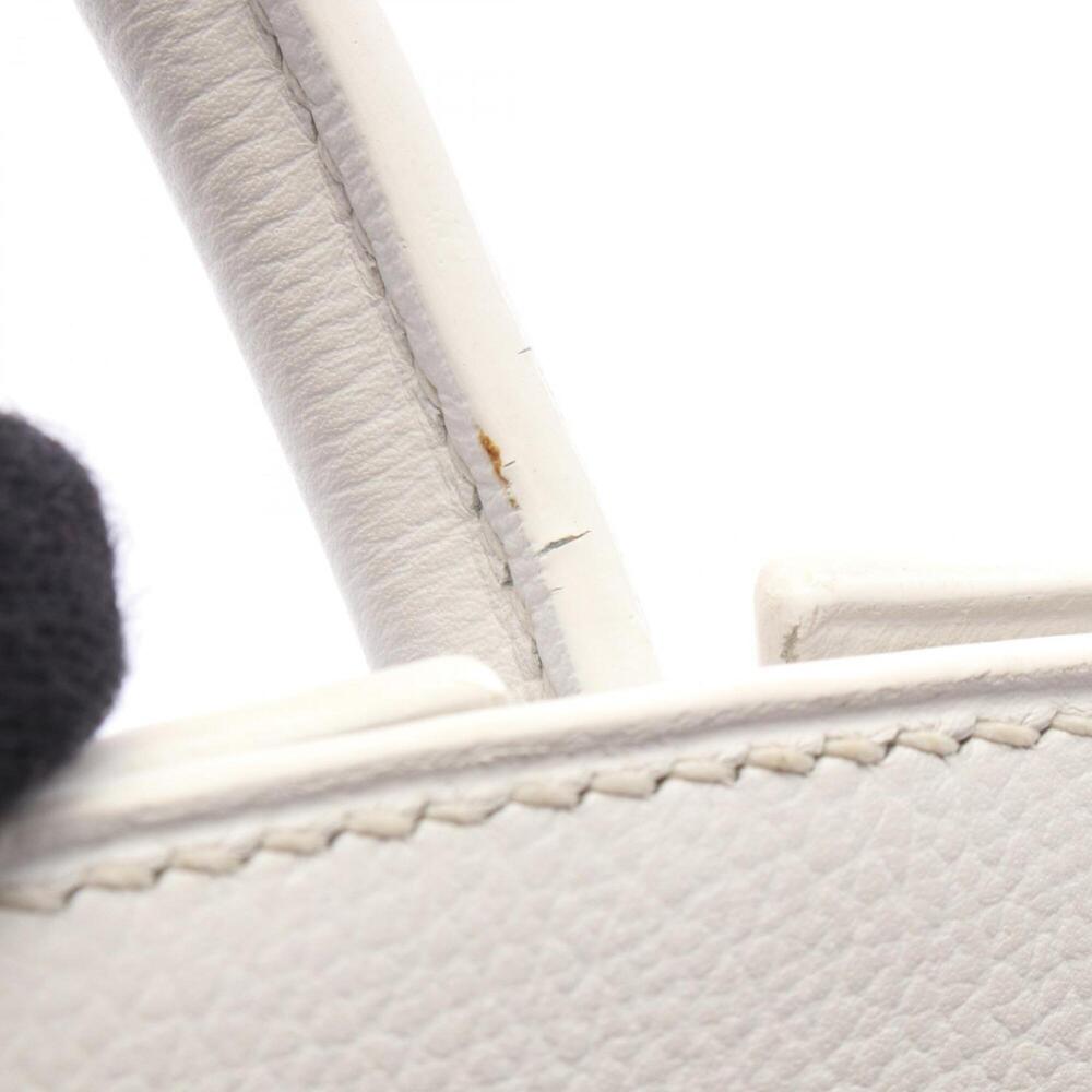 Hermes HERMES Dalvy MM Handbag Leather Veau Graine Women's White - Picture 7 of 8